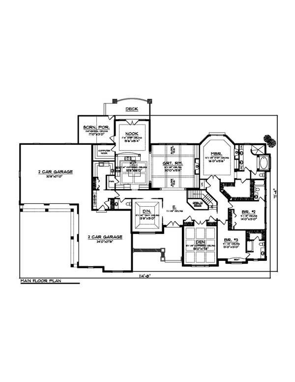 Dream House Plan - Ranch Floor Plan - Main Floor Plan #70-1553