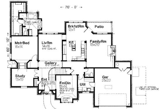 Floor Plan - Main Floor for European House Plan #310-111 - 4 bed, 3.5 bath