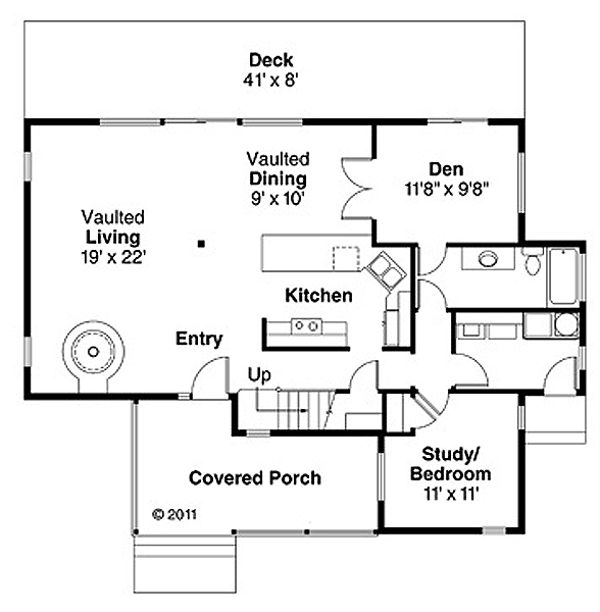 Architectural House Design - Contemporary Floor Plan - Main Floor Plan #124-388