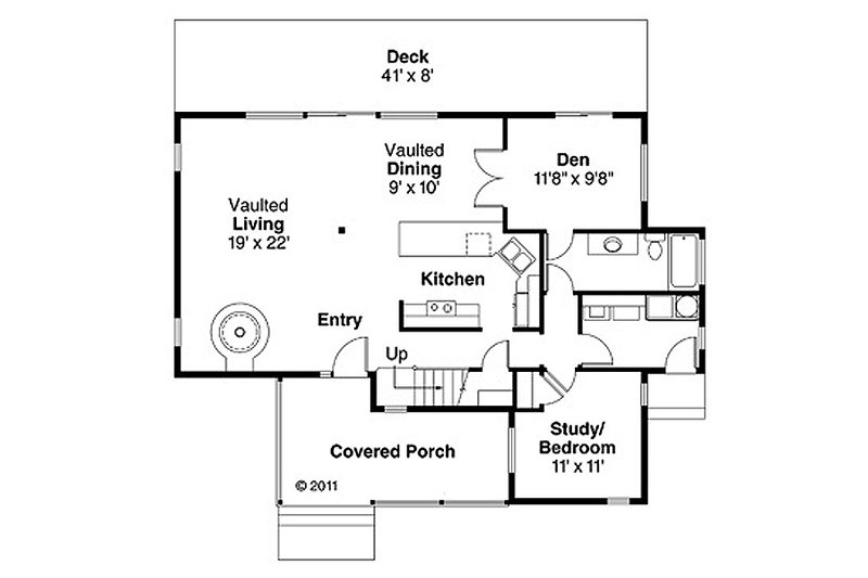 Home Plan - Floor Plan - Main Floor for Contemporary House Plan #124-388 - 2 bed, 2 bath