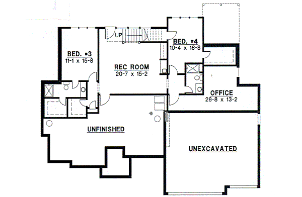 European Floor Plan - Lower Floor Plan #67-358