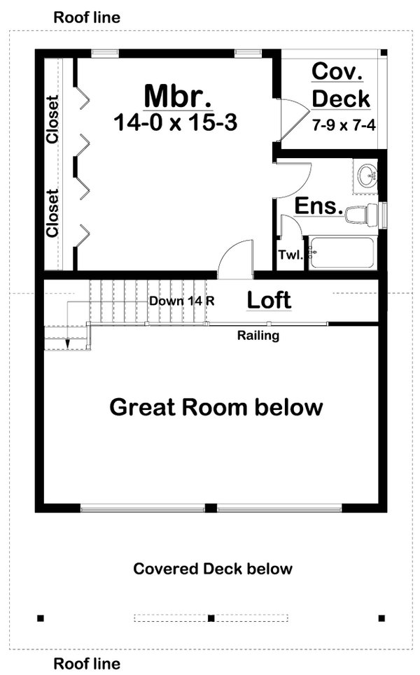 Cabin Floor Plan - Upper Floor Plan #126-243