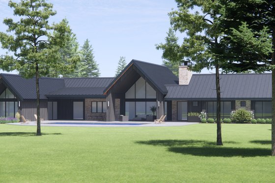 Exterior - Rear Elevation 2 for Modern House Plan #1096-48 - 4 bed, 3.5 bath