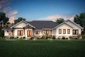 House Blueprint - Ranch Exterior - Front Elevation Plan #430-190