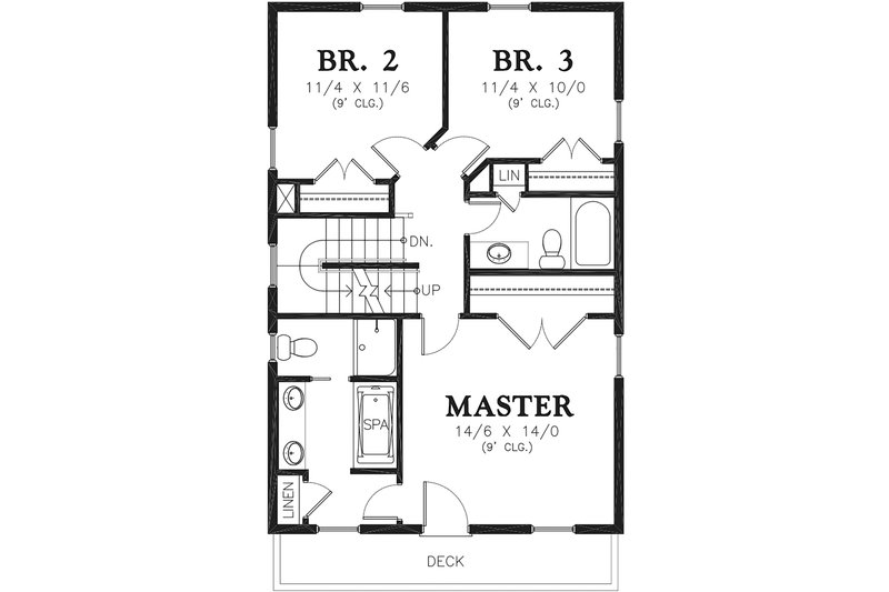 House Blueprint - Floor Plan - Upper Floor for Traditional House Plan #48-965 - 3 bed, 3.5 bath