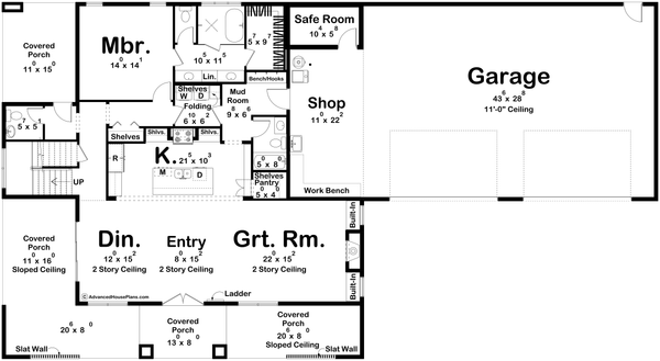 Architectural House Design - Barndominium Floor Plan - Main Floor Plan #455-380