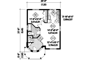 Floor Plan - Main Floor for Victorian House Plan #25-4773 - 1 bed, 1 bath