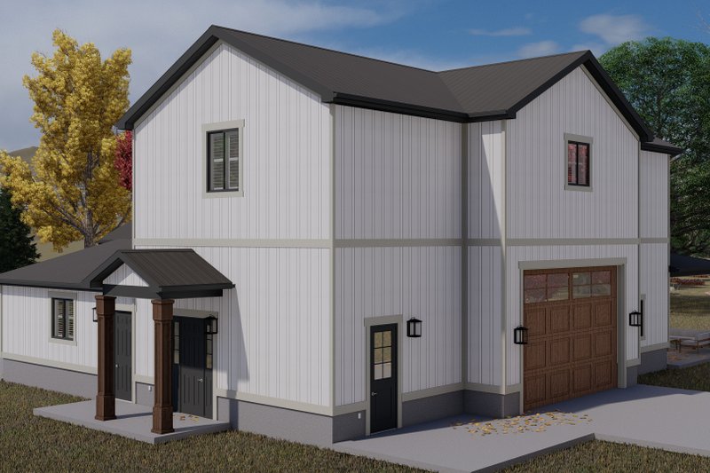 House Plan Design - Exterior - Rear Elevation for Farmhouse House Plan #1060-118 - 2 bed, 2.5 bath