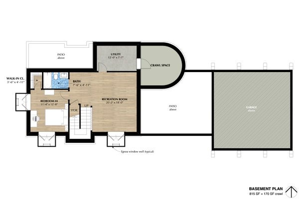 Traditional Floor Plan - Lower Floor Plan #933-2