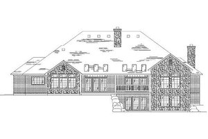 Exterior - Rear Elevation for European House Plan #5-351 - 4 bed, 3.5 bath