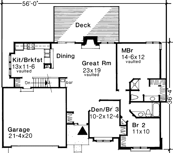 Traditional Floor Plan - Main Floor Plan #320-125