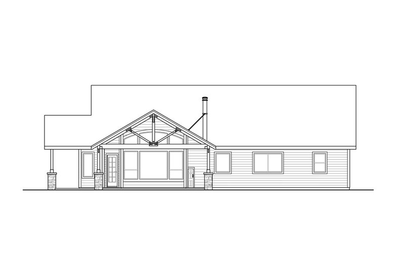 House Blueprint - Exterior - Other Elevation 1 for Craftsman House Plan #124-1184 - 4 bed, 2 bath