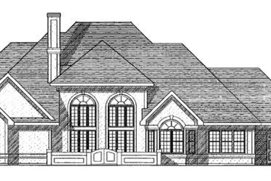 Exterior - Rear Elevation for Colonial House Plan #70-519 - 4 bed, 3.5 bath