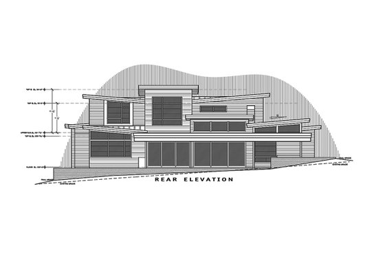 Exterior - Rear Elevation 3 for Contemporary House Plan #892-30 - 4 bed, 4.5 bath