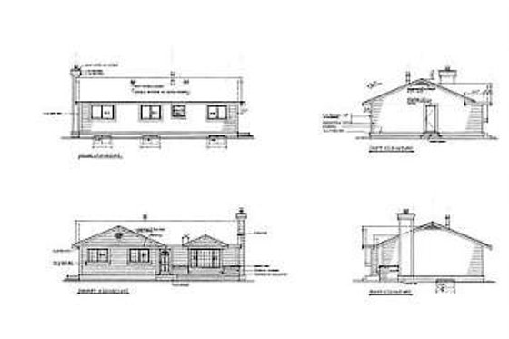 Exterior - Rear Elevation for Cottage House Plan #47-231 - 3 bed, 1 bath