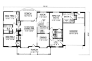 Southern Style House Plan - 3 Beds 2 Baths 1772 Sq/Ft Plan #40-331 