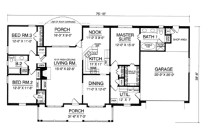 Floor Plan - Main Floor for Southern House Plan #40-331 - 3 bed, 2 bath