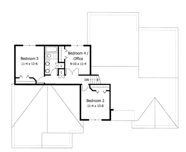 Tudor Floor Plan - Upper Floor Plan #51-127