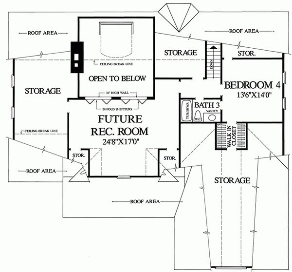 Architectural House Design - Southern Floor Plan - Upper Floor Plan #137-181