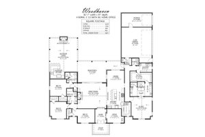 Floor Plan - Main Floor for European House Plan #1074-70 - 4 bed, 3.5 bath