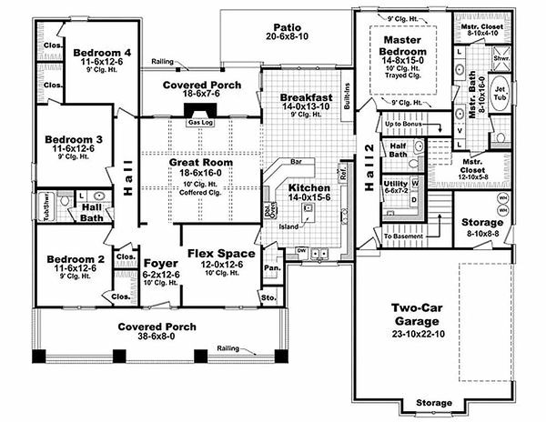Dream House Plan - Craftsman Floor Plan - Main Floor Plan #21-308