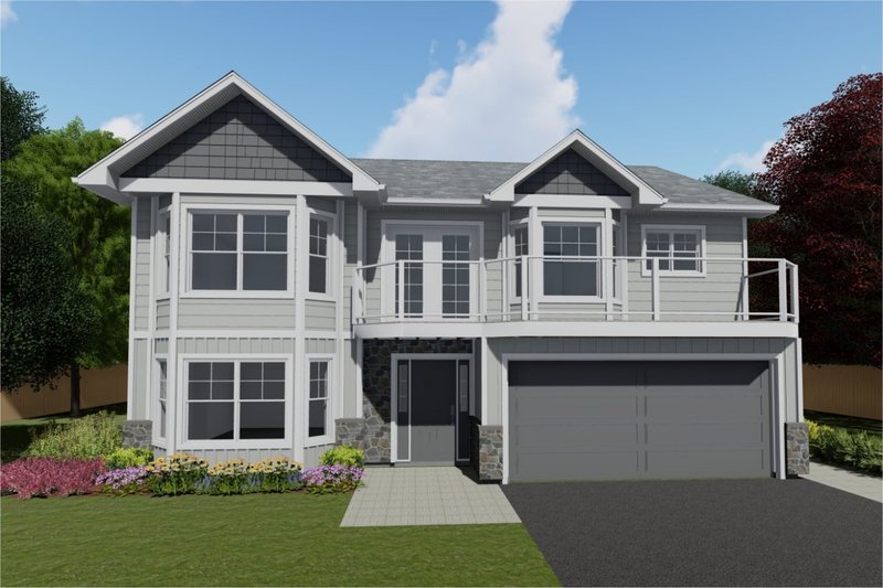House Blueprint - Adobe / Southwestern Exterior - Front Elevation Plan #126-104