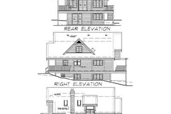 Exterior - Rear Elevation House Plan #118-108 - 5 bed, 2.5 bath