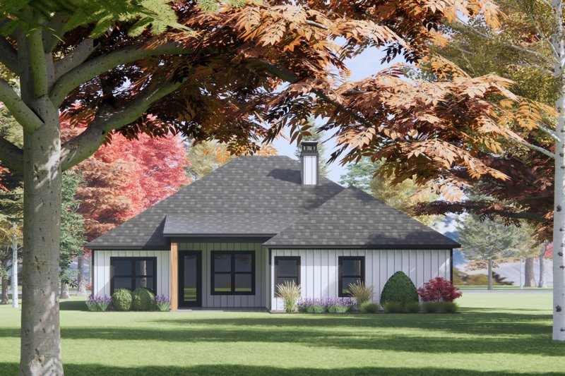 Architectural House Design - Exterior - Rear Elevation for Prairie House Plan #1096-102 - 4 bed, 2 bath