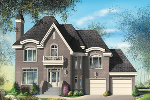 European Exterior - Front Elevation Plan #25-4710
