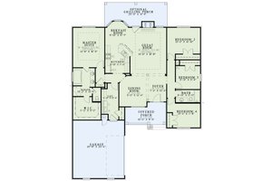 Floor Plan - Main Floor for Traditional House Plan #17-2887 - 4 bed, 2 bath