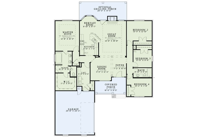 Dream House Plan - Floor Plan - Main Floor for Traditional House Plan #17-2887 - 4 bed, 2 bath