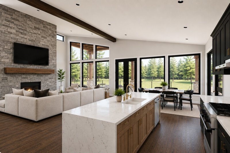House Blueprint - Interior - Kitchen 1 for Modern House Plan #1064-500 - 3 bed, 3.5 bath