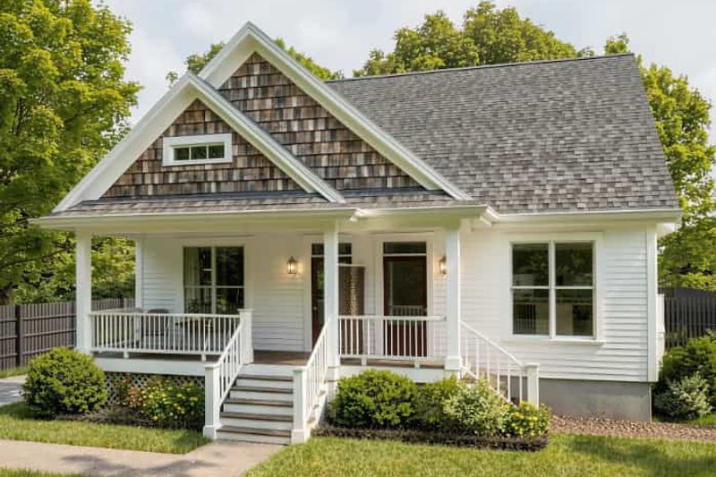 Exterior - Front Elevation for Farmhouse House Plan #79-362 - 3 bed, 2 bath