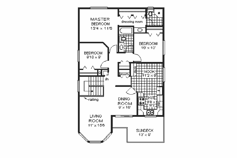 Architectural House Design - Floor Plan - Main Floor for European House Plan #18-217 - 3 bed, 2 bath