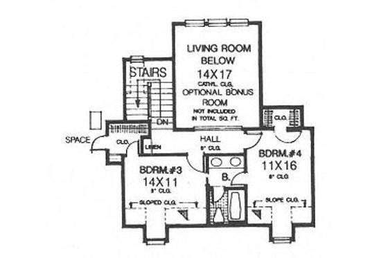 Floor Plan - Upper Floor for Farmhouse House Plan #310-624 - 4 bed, 3.5 bath