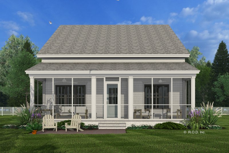 House Blueprint - Exterior - Rear Elevation 1 for Farmhouse House Plan #51-1276 - 4 bed, 3.5 bath