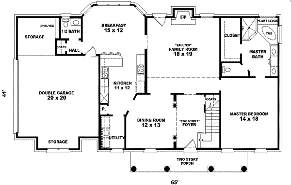 Classical Floor Plan - Main Floor Plan #81-533