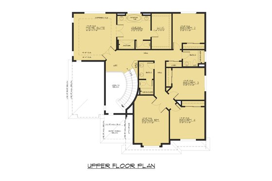 Floor Plan - Upper Floor for Contemporary House Plan #1066-57 - 4 bed, 4.5 bath