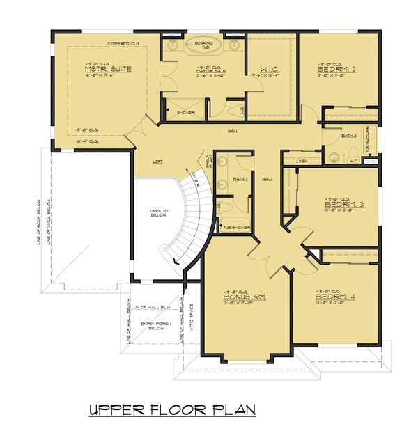 Dream House Plan - Contemporary Floor Plan - Upper Floor Plan #1066-57