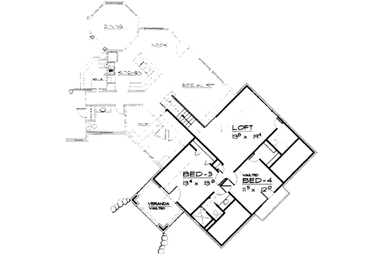 Floor Plan - Upper Floor for European House Plan #308-159 - 8 bed, 4.5 bath