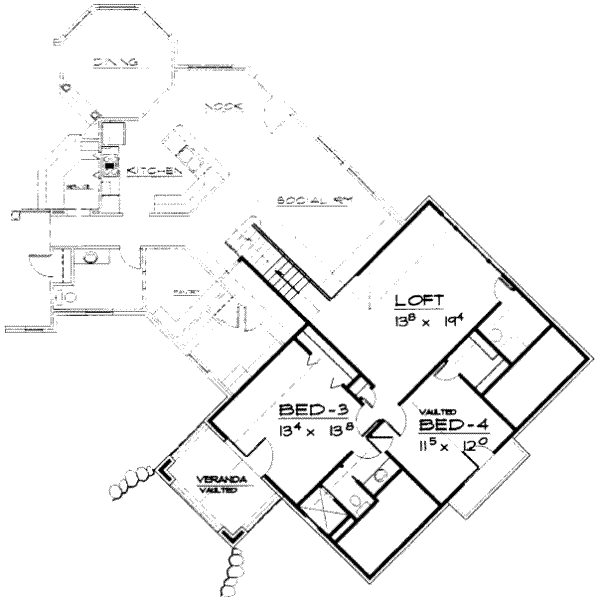 European Floor Plan - Upper Floor Plan #308-159