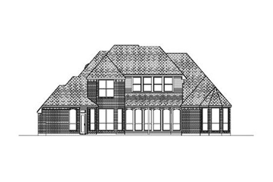 Exterior - Rear Elevation for European House Plan #84-413 - 4 bed, 3.5 bath
