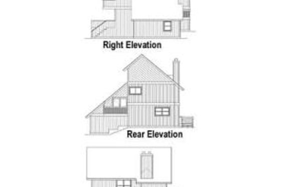 Exterior - Rear Elevation House Plan #116-108 - 3 bed, 2.5 bath