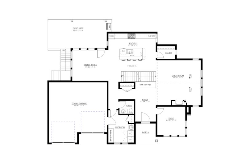 Dream House Plan - Floor Plan - Main Floor for Farmhouse House Plan #1114-71 - 4 bed, 3.5 bath