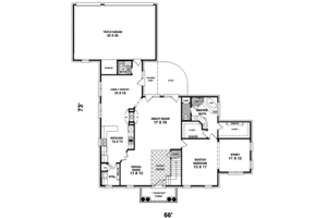 Floor Plan - Main Floor for Classical House Plan #81-550 - 4 bed, 3.5 bath