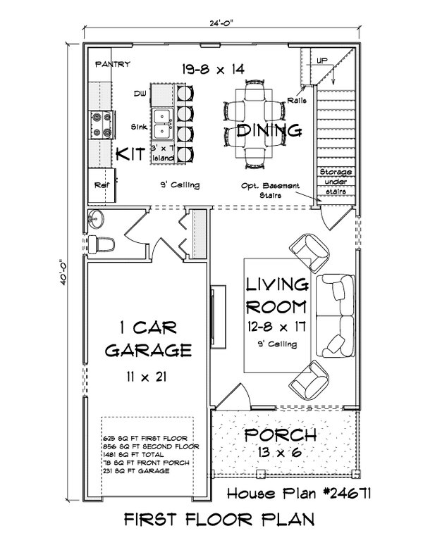 Architectural House Design - Floor Plan - Main Floor for Modern House Plan #513-2463 - 3 bed, 2.5 bath