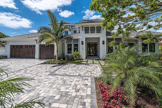 Exterior - Front Elevation for Beach House Plan #548-51 - 4 bed, 5 bath