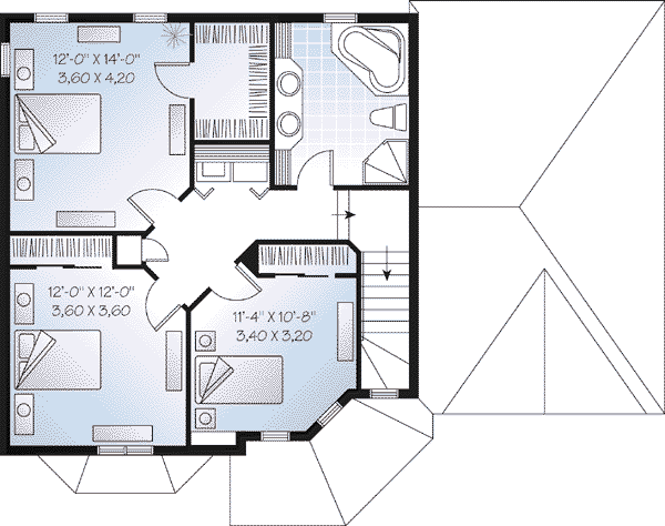 House Design - European Floor Plan - Upper Floor Plan #23-484