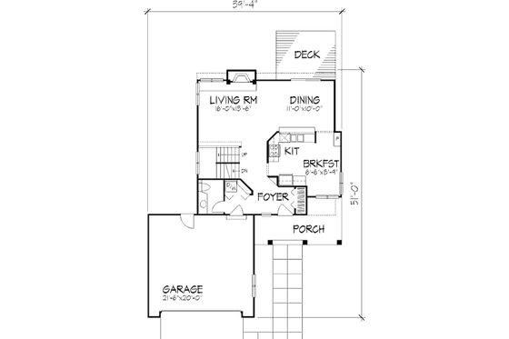 Floor Plan - Main Floor for Country House Plan #320-467 - 3 bed, 2.5 bath