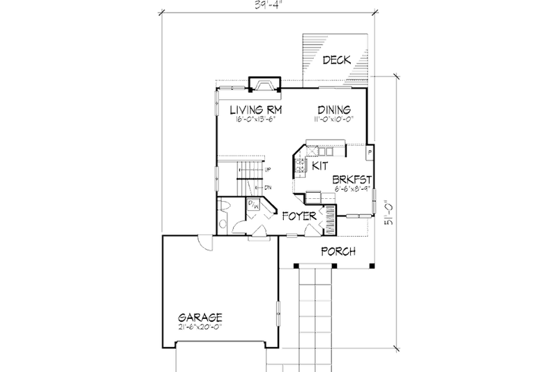 Home Plan - Floor Plan - Main Floor for Country House Plan #320-467 - 3 bed, 2.5 bath